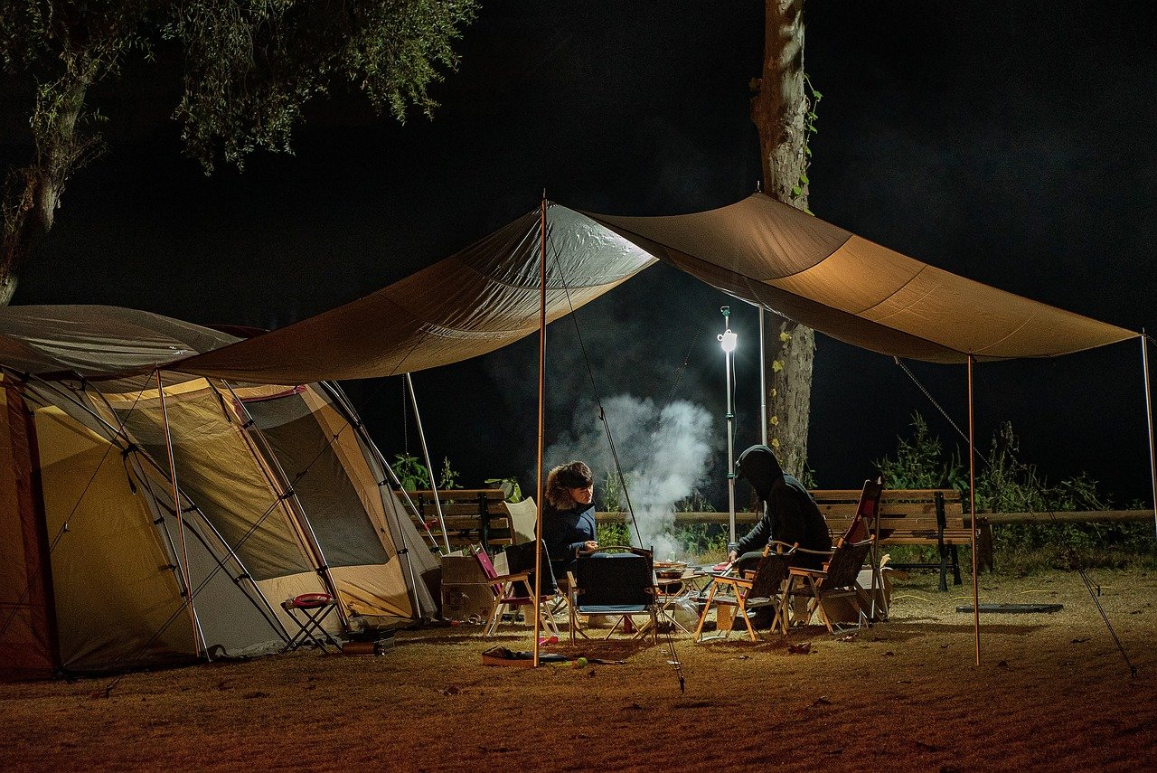 Night camping tents at Parudeesa Resort Valara